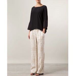 Baja East Printed Wide Leg Trousers